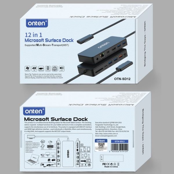 Onten SD12 For Microsoft Surface 12 in 1 Multi-function Docking Station - Image 7