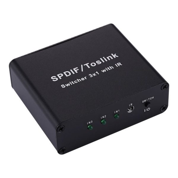 NK-3X1 Full HD SPDIF / Toslink Digital Optical Audio 3 x 1 Switcher Extender with IR Remote Controller - Image 2