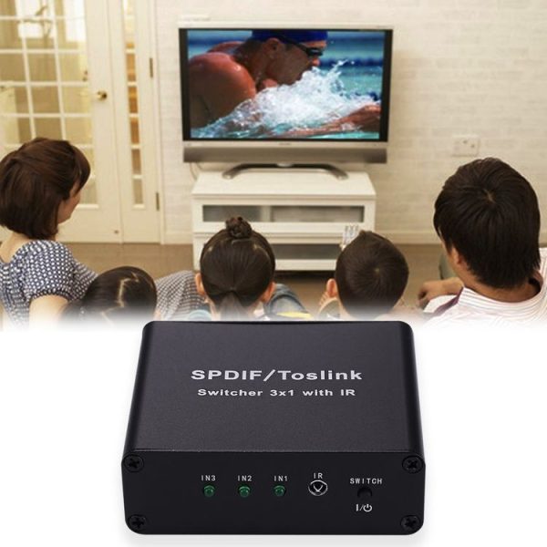 NK-3X1 Full HD SPDIF / Toslink Digital Optical Audio 3 x 1 Switcher Extender with IR Remote Controller - Image 9