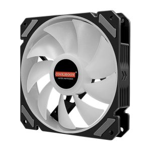 COOLMOON 12 Single Color RGB Light Remote Control Radiator Computer Case Cooler (Black)
