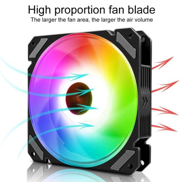 COOLMOON 12 Single Color RGB Light Remote Control Radiator Computer Case Cooler (Black) - Image 3
