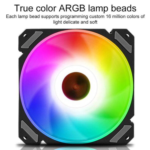 COOLMOON 12 Single Color RGB Light Remote Control Radiator Computer Case Cooler (Black) - Image 4