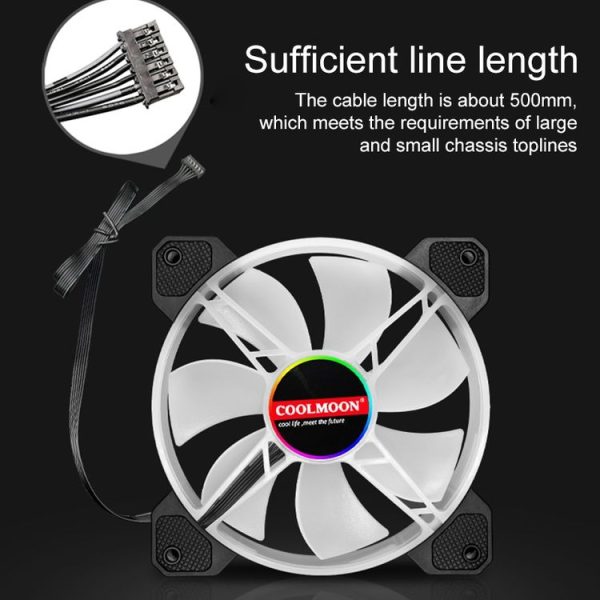 COOLMOON CM-JD1 Jade Ring RGB Case Cooler (Black) - Image 2