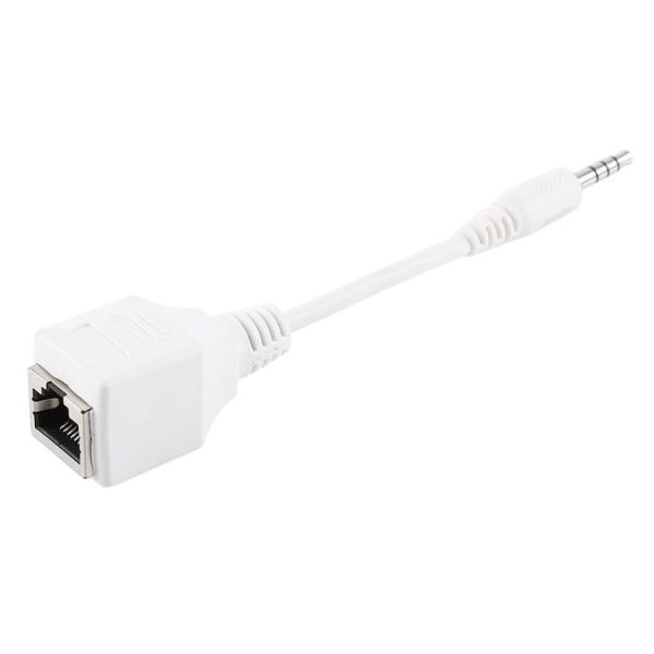 CAT5 RJ45 Socket to 3.5mm 4 Pole Male Plug Audio Ethernet LAN Network Adapter, Total Length: about 13cm - Image 2