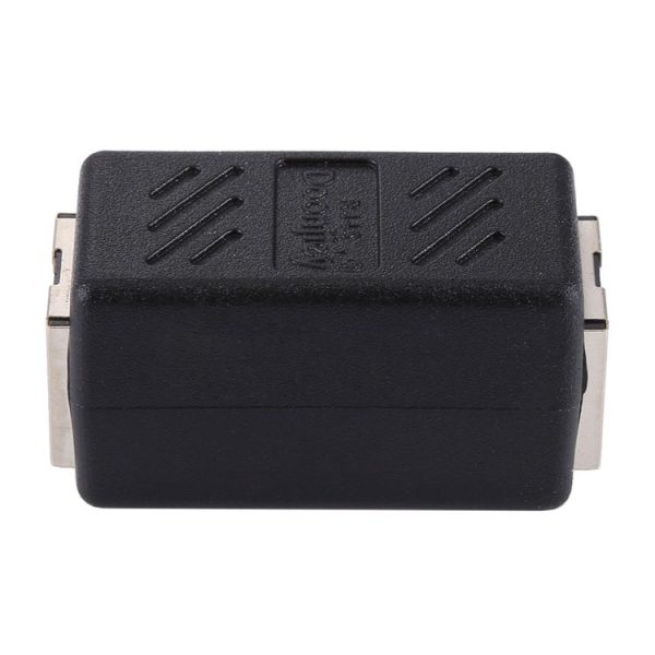 Crystal Network Straight Through Head-line Connector Pair Terminal Female to Double Head RJ45 Interface Extension Device (Black) - Image 4