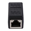 Crystal Network Straight Through Head-line Connector Pair Terminal Female to Double Head RJ45 Interface Extension Device (Black) - Image 5