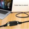 Crystal Network Straight Through Head-line Connector Pair Terminal Female to Double Head RJ45 Interface Extension Device (Black) - Image 7