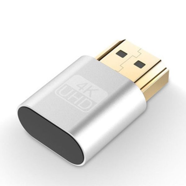 VGA Virtual Display Adapter HDMI 1.4 DDC EDID Dummy Plug Headless Display Emulator (Silver) - Image 2