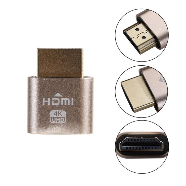 VGA Virtual Display Adapter HDMI 1.4 DDC EDID Dummy Plug Headless Display Emulator (Silver) - Image 4