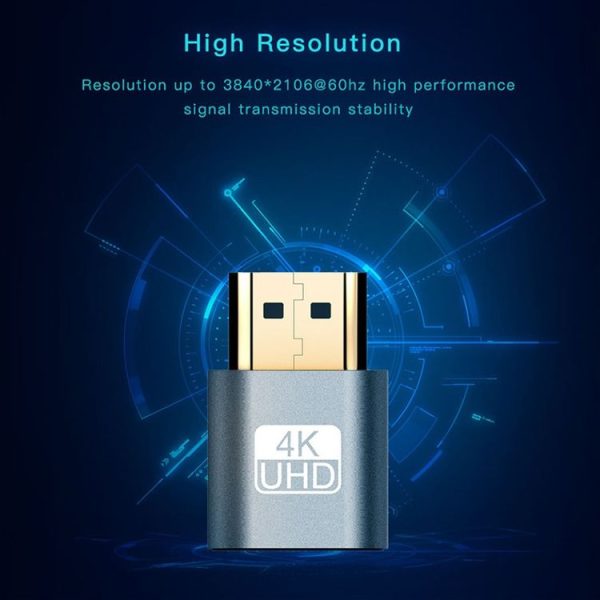 VGA Virtual Display Adapter HDMI 1.4 DDC EDID Dummy Plug Headless Display Emulator (Silver) - Image 7