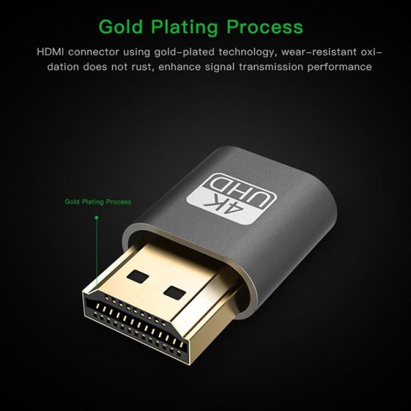 VGA Virtual Display Adapter HDMI 1.4 DDC EDID Dummy Plug Headless Display Emulator (Silver) - Image 8