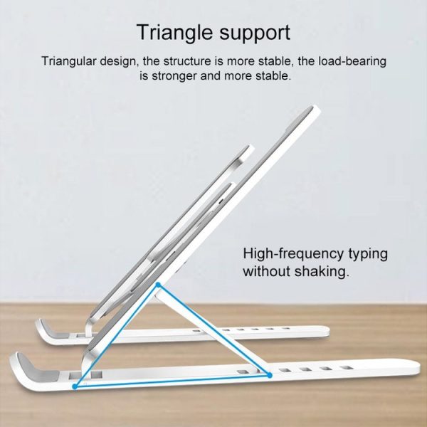 Laptop Stand Desktop Raise Bracket Cooling Base Lifting Holder Foldable (Black) - Image 3