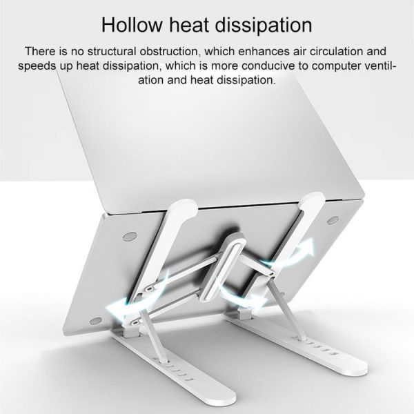 Laptop Stand Desktop Raise Bracket Cooling Base Lifting Holder Foldable (Black) - Image 4