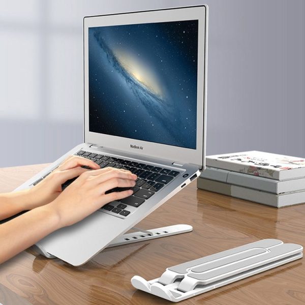 Laptop Stand Desktop Raise Bracket Cooling Base Lifting Holder Foldable (Black) - Image 9