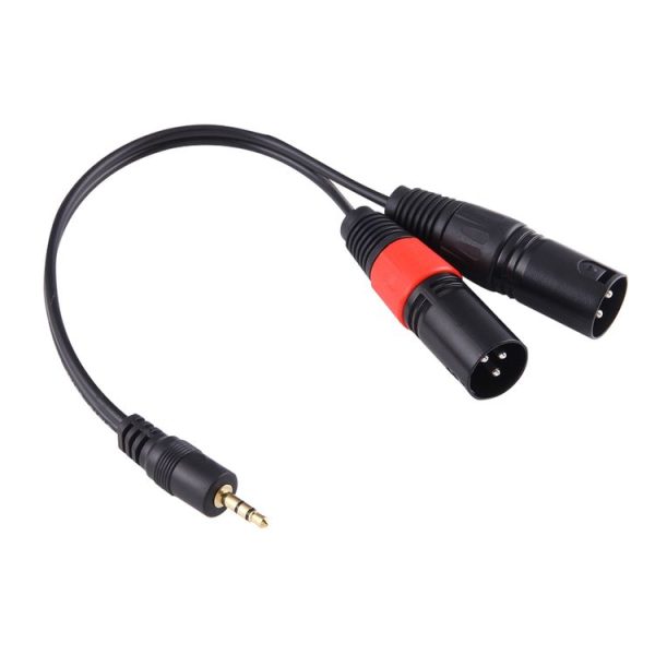 30cm Metal Head 3.5mm Male to 3 Pin XLR CANNON Male Audio Connector Adapter Cable - Image 2