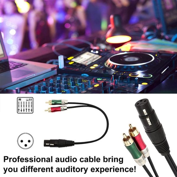 30cm Metal Head 3 Pin XLR CANNON Female to 2 RCA Male Audio Connector Adapter Cable for Microphone / Audio Equipment - Image 6
