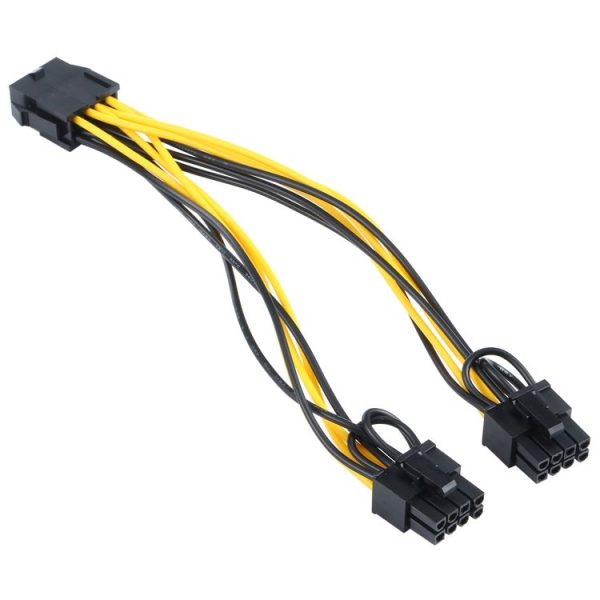 Graphics Card to Dual 8 (6+2) Pin Graphics Card Adapter Power Supply Cable - Image 2