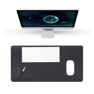 BUBM Multifunction Super Large Non-slip PU Leather Single-sided Mouse Pad Office Desk Mat, Size: 60 x 30cm (Black)