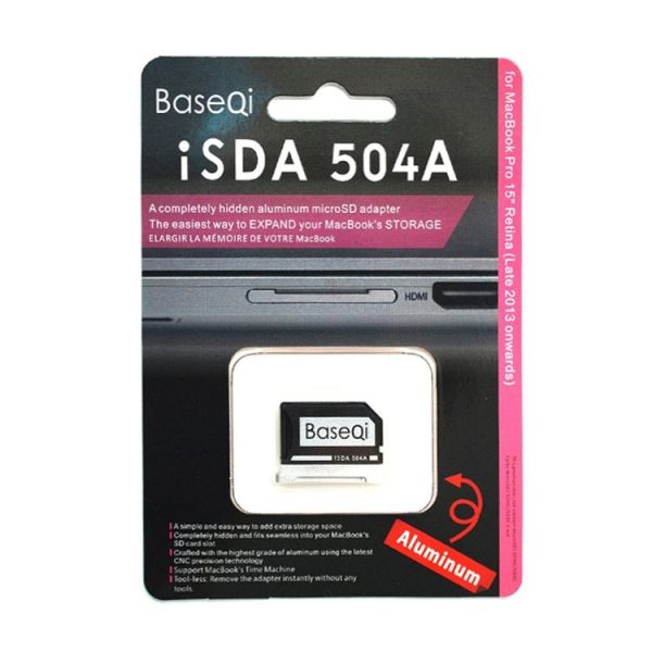 BASEQI 504ASV Hidden Aluminum Alloy SD Card Case for Macbook Pro Retina 15 inch (End of 2013 - Mid-2015) Laptops - Image 3