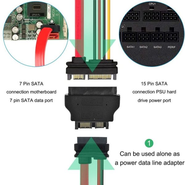 SATA 22 Pin Female to SLIMLINE SATA 13 Pin Male Adapter - Image 5