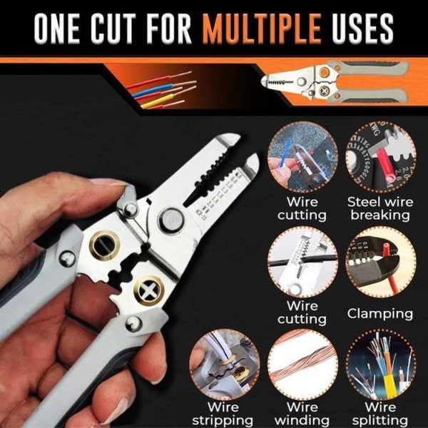 Multi-functional Wire Splitting Pliers Electrician Manual Tool (Red) - Image 4