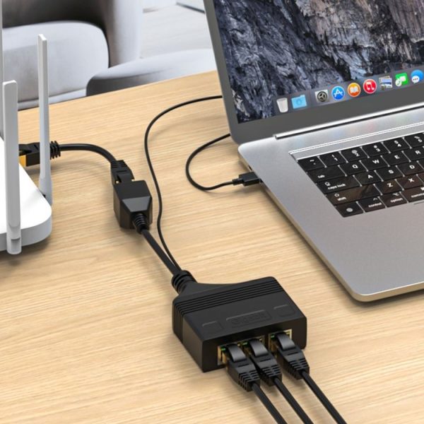 Female RJ45 3 in 1 Gigabit Network Splitter Cable Ethernet Network Coupler - Image 10