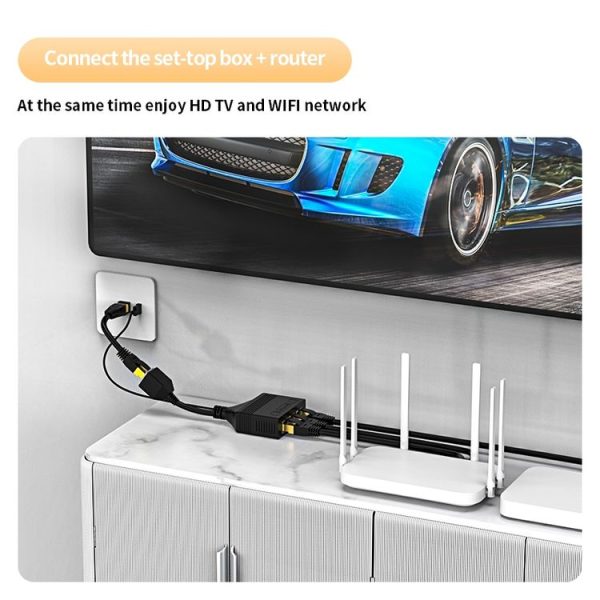 Female RJ45 3 in 1 100M Network Splitter Cable Ethernet Network Coupler - Image 5