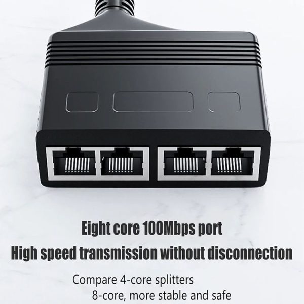 Female RJ45 4 in 1 100M Network Splitter Cable Ethernet Network Coupler - Image 7