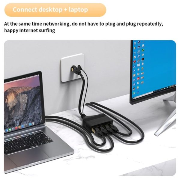 Male RJ45 4 in 1 Gigabit Network Splitter Cable Ethernet Network Coupler - Image 6