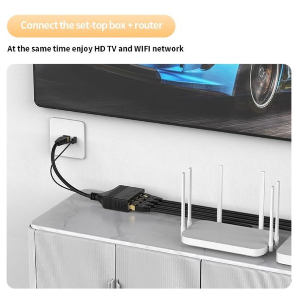 Female RJ45 4 in 1 Gigabit Network Splitter Cable Ethernet Network Coupler - Image 5