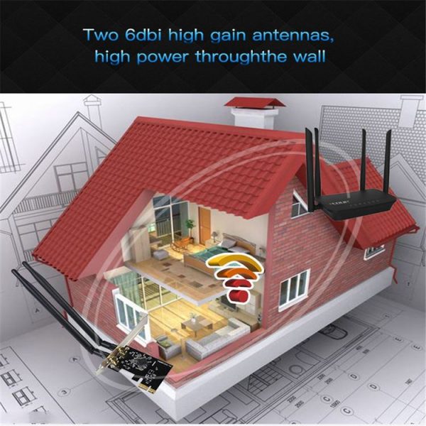 EDUP EP-9607 1200Mbps Dual-Band PCI-E Express Wireless Adapter Network Card with 2 x 6dBi Antennas - Image 7