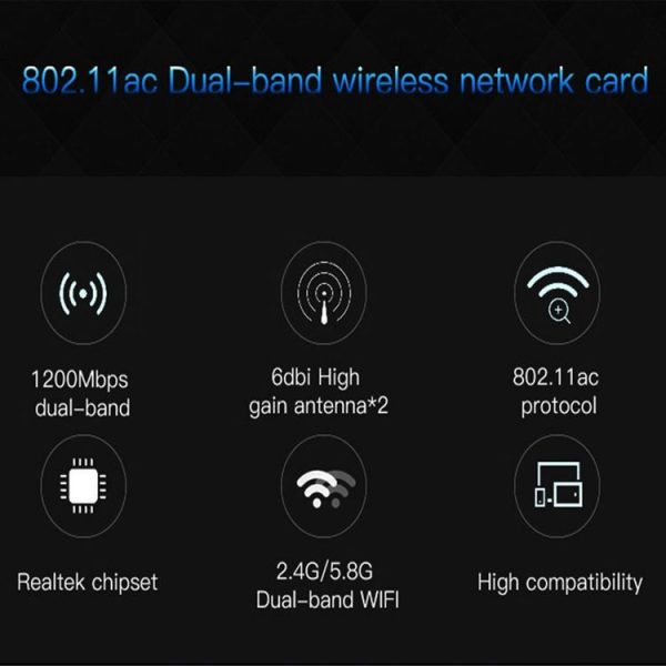 EDUP EP-9607 1200Mbps Dual-Band PCI-E Express Wireless Adapter Network Card with 2 x 6dBi Antennas - Image 9
