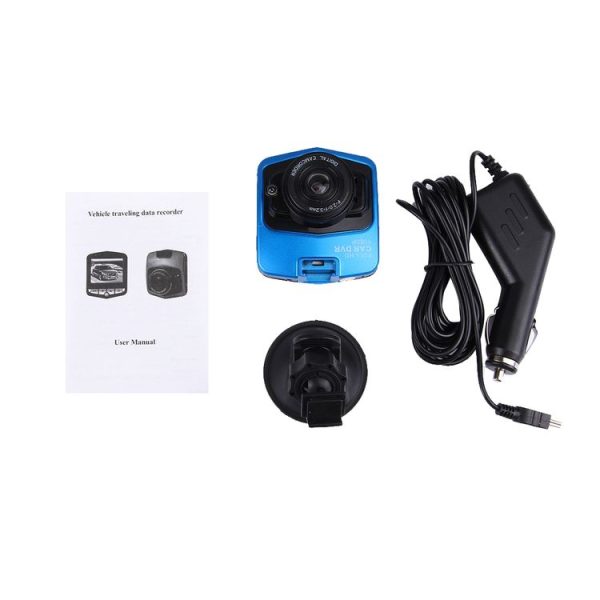 VGA 480P Car Camcorder DVR Driving Recorder Digital Video Camera Voice Recorder with 2.4 inch LCD Screen Display, Support 32GB Micro TF Card & Infrared Night Vision Function (Black + Blue) - Image 7