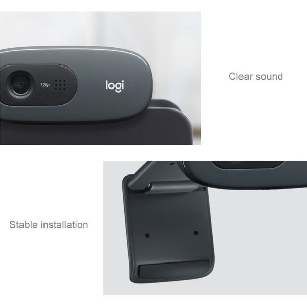 Logitech C270 HD Web Camera Meets Every Need for HD 720p Video Calls (Black) - Image 6