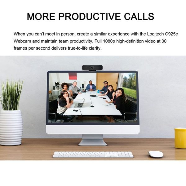 Logitech C925E 1080p HD Webcam with Integrated Security Cover (Black) - Image 13