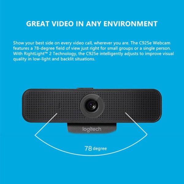 Logitech C925E 1080p HD Webcam with Integrated Security Cover (Black) - Image 9