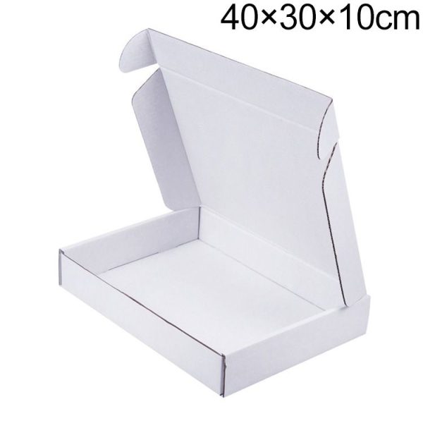 Shipping Box Clothing Packaging Box, Color: White, Size: 40x30x10cm