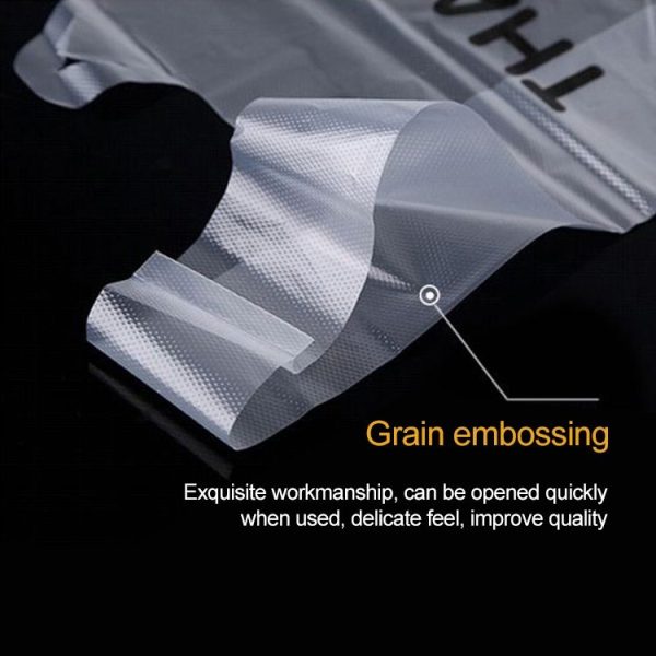 50pcs / Roll 3C Transparent Smiley Plastic Bag Shopping Bag Packaging Bag, Size: 28x45cm - Image 6