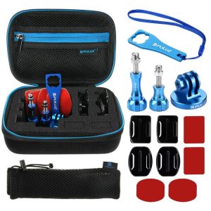 PULUZ 13 in 1 CNC Metal Accessories Combo Kits with EVA Case (Screws + Surface Mounts + Tripod Adapter + Storage Bag + Wrench) for GoPro, Insta360, DJI and Other Action Cameras
