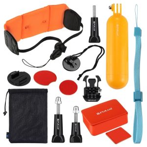 PULUZ 14 in 1 Surfing Accessories Combo Kits (Bobber Hand Grip + Floaty Sponge + Quick Release Buckle + Surf Board Mount + Floating Wrist Strap + Safety Tethers Strap + Storage Bag) for GoPro, Insta360, DJI and Other Action Cameras