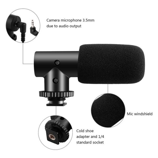 PULUZ Live Broadcast Smartphone Video Vlogger Kits Microphone + Tripod Mount + Phone Clamp Holder (Black) - Image 3