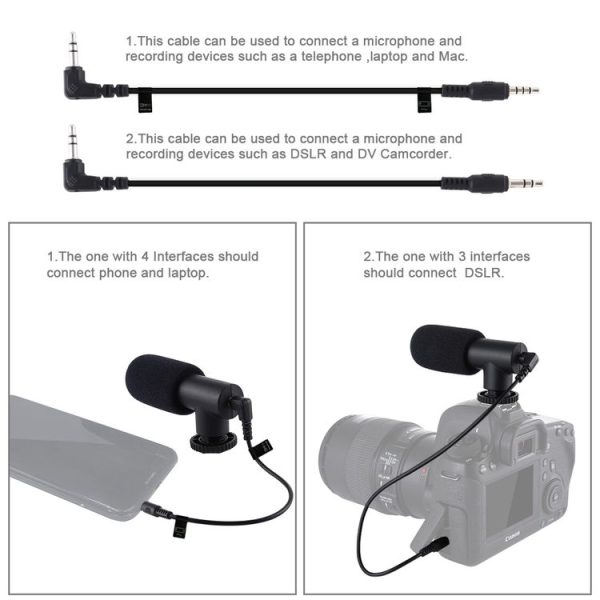 PULUZ Live Broadcast Smartphone Video Vlogger Kits Microphone + Tripod Mount + Phone Clamp Holder (Black) - Image 4