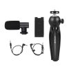 PULUZ Live Broadcast Smartphone Video Vlogger Kits Microphone + Tripod Mount + Phone Clamp Holder (Black) - Image 7