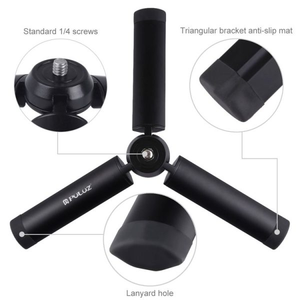 PULUZ Mini Pocket Metal Desktop Tripod Mount + Mini Metal Ball Head with 1 / 4 inch Screw for DSLR & Digital Cameras - Image 5