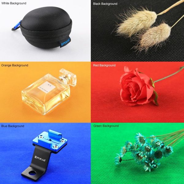 6 PCS PULUZ Collapsible Photography Studio Background, 6 Colors (Black, White, Red, Blue, Orange, Green), Size: 80cm x 40cm - Image 6