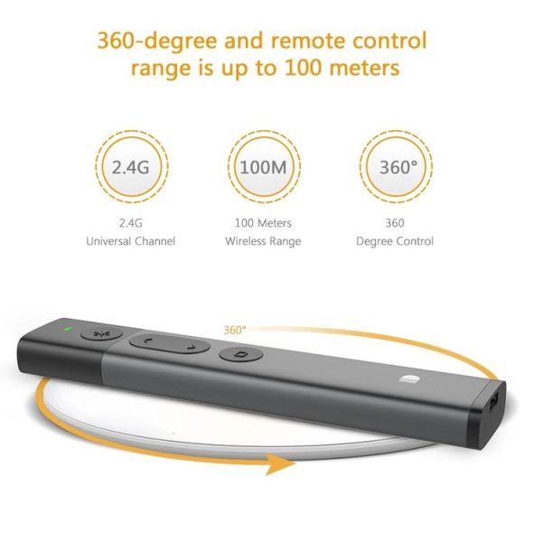 DOOSL DSIT036 Red Laser Pointer 2.4GHz Wireless Presenter PowerPoint Clicker - Image 6
