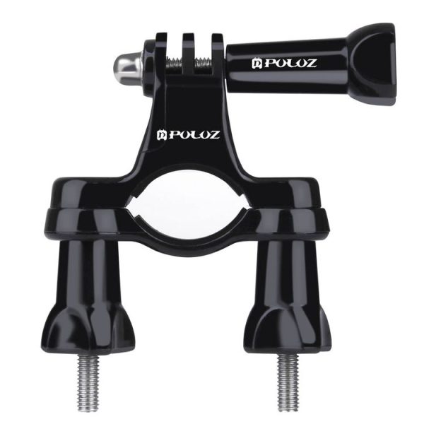 PULUZ Universal Bike Motorcycle Handlebar Mount with Screw for PULUZ Action Sports Cameras Jaws Flex Clamp Mount for GoPro, Insta360, DJI and Other Action Cameras (Black)