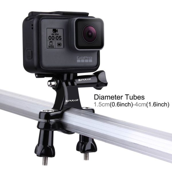 PULUZ Universal Bike Motorcycle Handlebar Mount with Screw for PULUZ Action Sports Cameras Jaws Flex Clamp Mount for GoPro, Insta360, DJI and Other Action Cameras (Black) - Image 7