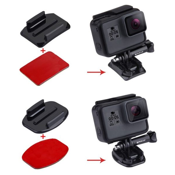 PULUZ 2 PCS Curved Surface Mounts + 2 PCS Flat Surface Mounts + 4 PCS Adhesive Mount Stickers for PULUZ Action Sports Cameras Jaws Flex Clamp Mount for GoPro, Insta360, DJI and Other Action Cameras - Image 5
