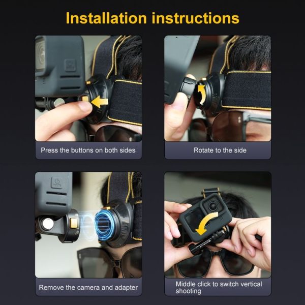 PULUZ Magnetic Quick-release Head Strap Harness Belt (Black) - Image 10